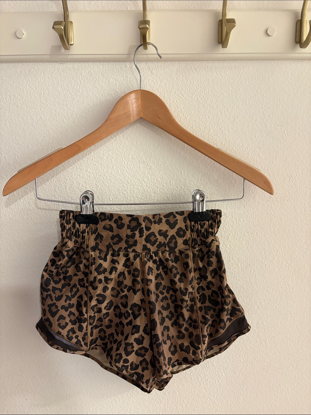 lululemon athletica Brown Leopard Print Athletic Shorts